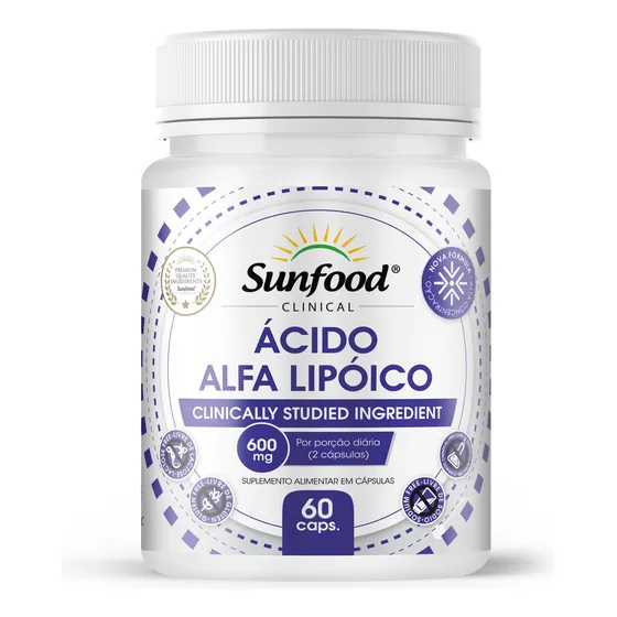 Ácido Alfa Lipóico 600mg 60caps Sunfood Clinical Sabor Sem sabor