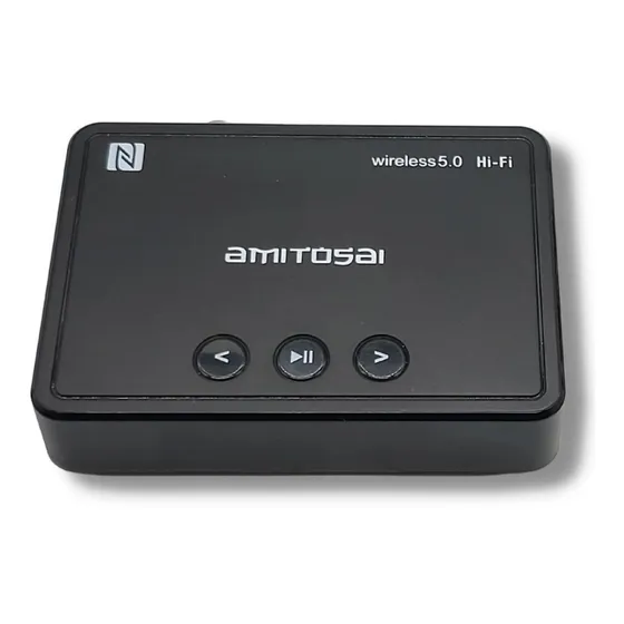 Receptor Audio Bluetooth 5.0 Y Reproductor De Pendrive Mp3 Con Control Remoto Aux 3,5 Rca Para Equipos De Audio Amitosai Mts-btnfcplay Negro