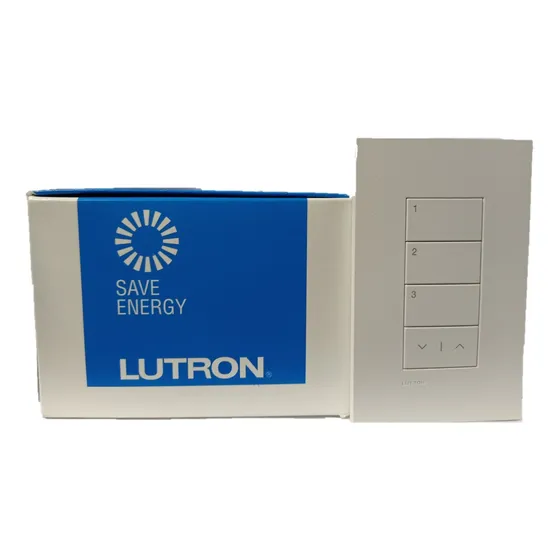 Lutron Teclado De 3 Botones Con Placa Blanco Palladiom 