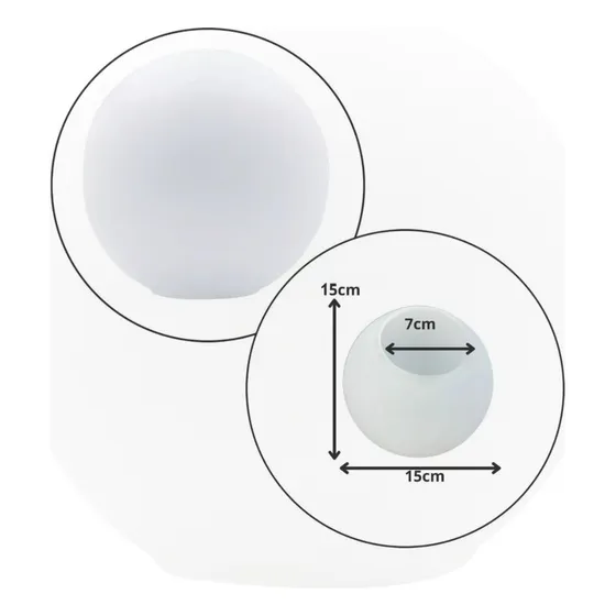 Vidro Globo/bola/esfera 15cm Diametro Sem Colar Vidro Fosco
