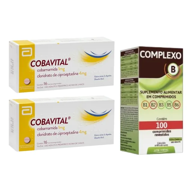 Kit 2 Cobavital 16 Cps+1cx Complexo B 100 Cps