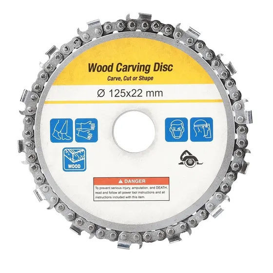 5in 14t Ángulo Amoladora De Cadena Disco De Madera Talla C