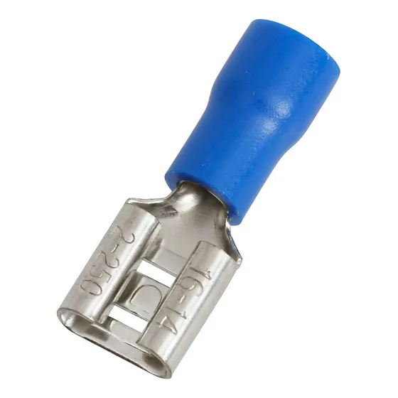 Terminal Fêmea Pré Isolado 1,50-2,50mm² 6,3x0,8 Azul 100 Pçs