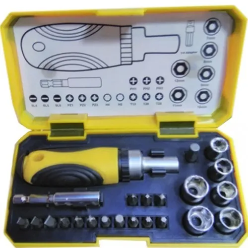 Juego Set De Destornillador + Ratchet 23 Piezas