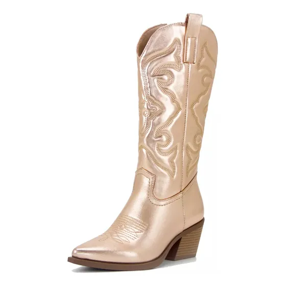 Botas Largas Para Mujer Con Zapatos Bordados.