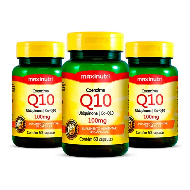 Kit 03 Coenzima Q10 100mg Com 60 Capsulas Maxinutri