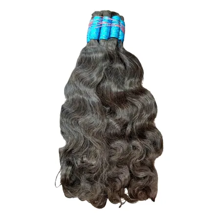 Cabelo Humano 200gr 55cm Ondulado Para Mega Hair Castanho