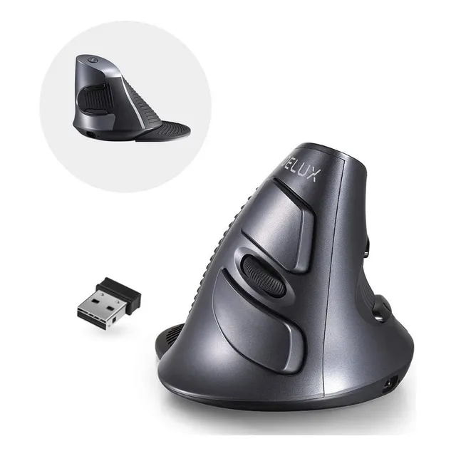 * Delux Ratón Ergonómico, Inalámbrico Y Bluetooth (m618g-db)