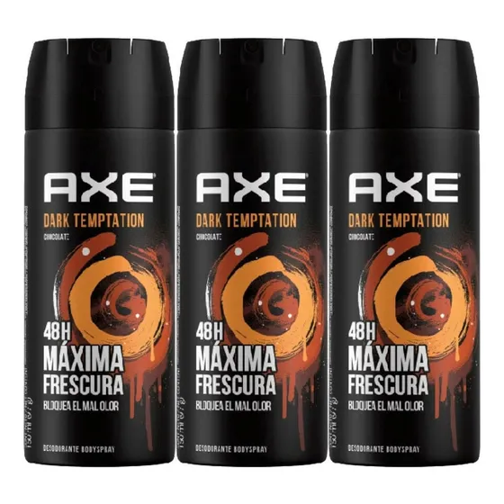 Desodorante Axe Dark Temptation pack de 3 u