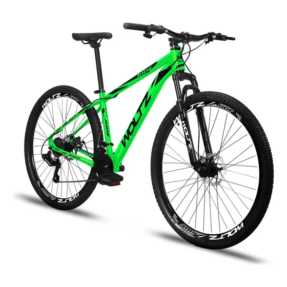 Bicicleta Aro 29 Woltz Ride 24 Marchas Freios A Disco Cor Verde Tamanho Do Quadro 19