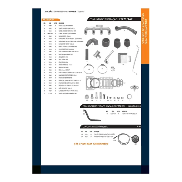 Kit Turbinamento F1000 F4000 Até 92 Mwm 229-4 Sem Turbo