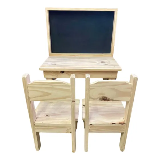 Mesa Con Pizarra Y Sillas Infantil Para Trasladar Sheli 1814 Madera
