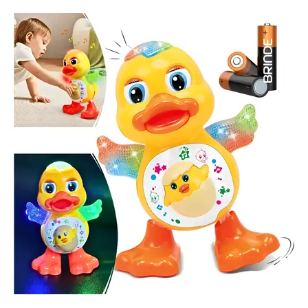 Pato Dançante Brinquedo Musical Dança Anda Mexe Luz Som Bebe