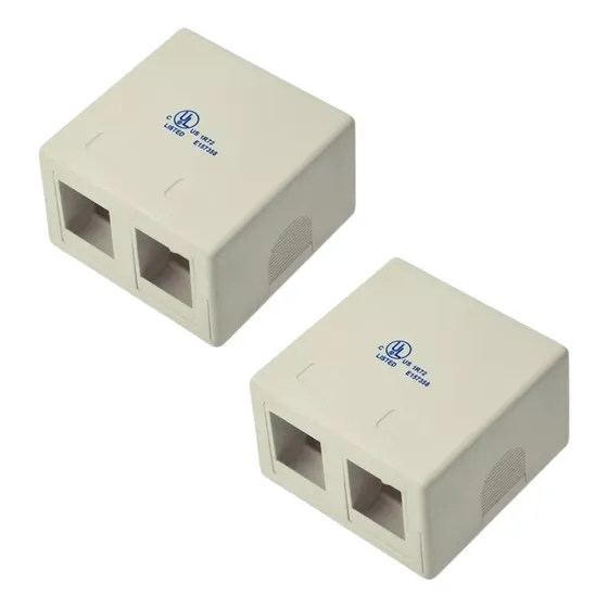 Caja Superf 2 Ptos Vacio, Acepta Jacks Rj45 Y Fibra. 2 Unds