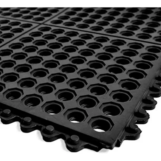 Piso Drenaje Con Unión Orificio 90x90 Cm X 12mm Qrubber