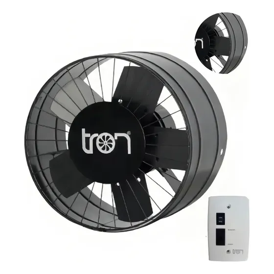 Ventilador Exaustor Axial Tron Industrial Comercial 300mm 130W 127/220V Grafite