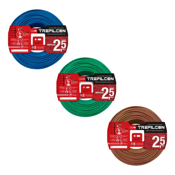 Cable Unipolar 2.5mm Trefilcon Pack X 3 Rollos De 30mts Cu