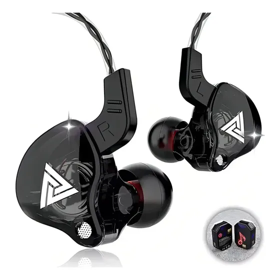 Auriculares In-Ear Gamer Qkz Ak6 Con Micrófono Color Negro