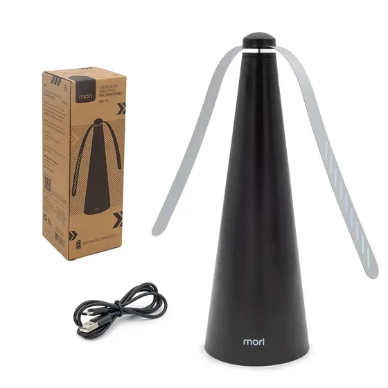 Ventilador Repelente Recarregável mori Sem Pilha Afasta Moscas Usb Portátil 39 Cm