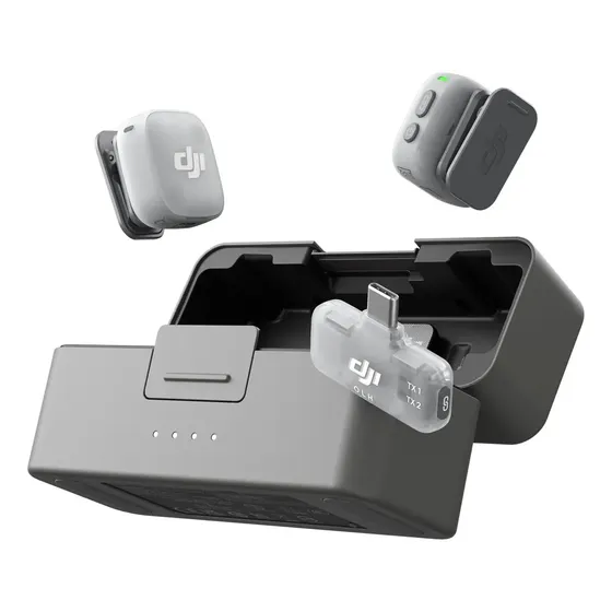 DJI Mic Mini 2 (2 TX + 1 RX mobile + estojo de carregamento), microfone sem fio para iPhone 17/16/15