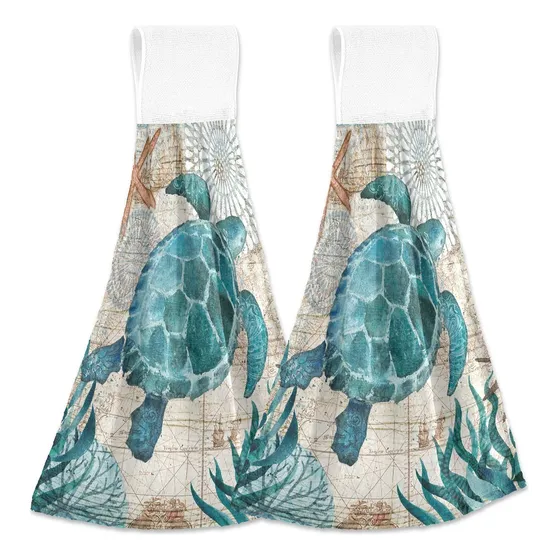 Toalla Mano Tortuga Vintage In Unidad Absorbente Para