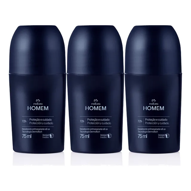 Kit X3 Desodorante Roll-on Invisible Para Hombre Homem