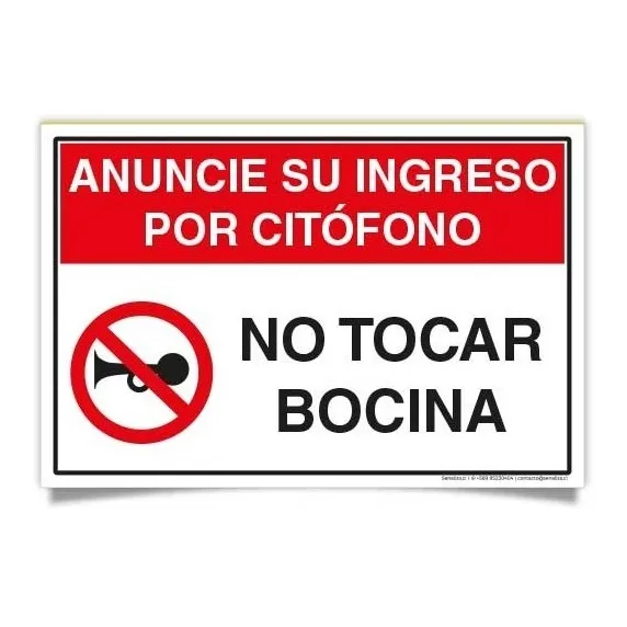 Señaletica Anuncie Por Citofono No Tocar Bocina Trovicel