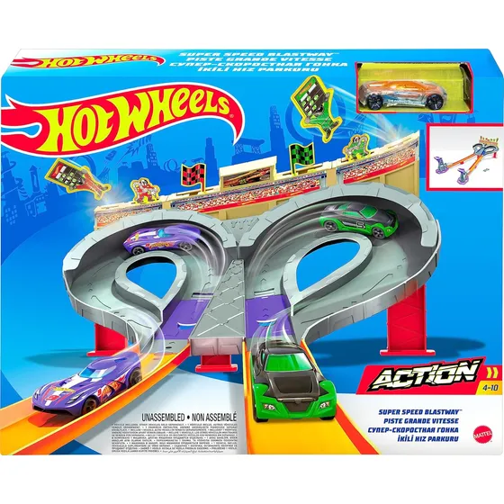 Conjunto Pista Hot Wheels, Coche A Escala 1:64 Para 2 Jugado