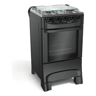 Fogão mueller 4 bocas preto fosco acendimento manual mfi4ba
