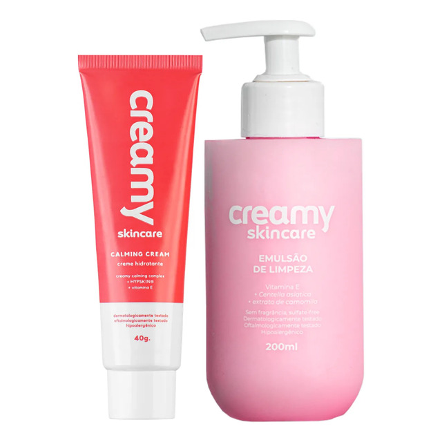 Kit Creamy Básico Para Pele Seca - Calming Cream + Emulsão De Limpeza 200ml