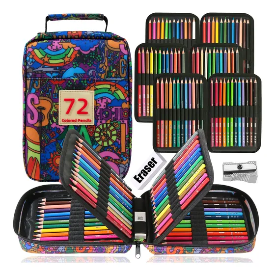 Set De Lápices De Colores Con Funda Para Colorear O Dibujar