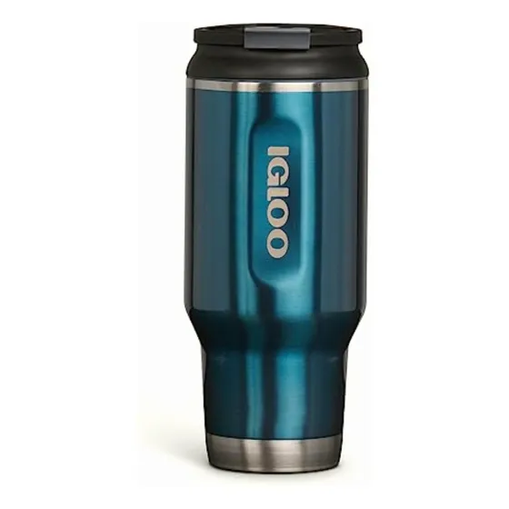 Igloo, Acero Inoxidable De 32 Onzas, Vaso, Flip 'n' Sip, Color Azul Moderno