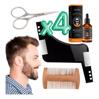 Set Peine Tijeras Serum Plantilla Diseño Barba Bigote Barber Set Peine Tijeras Serum Plantilla Diseño Barba Bigote Barber
