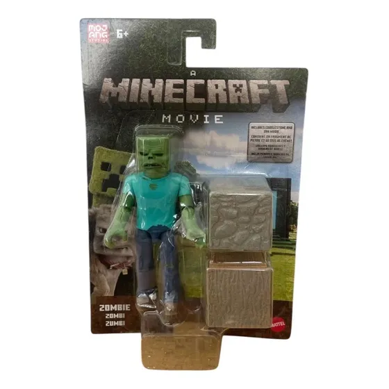 Minecraft Movie Serie 2 Zombie Figura Con Bloques De Roble