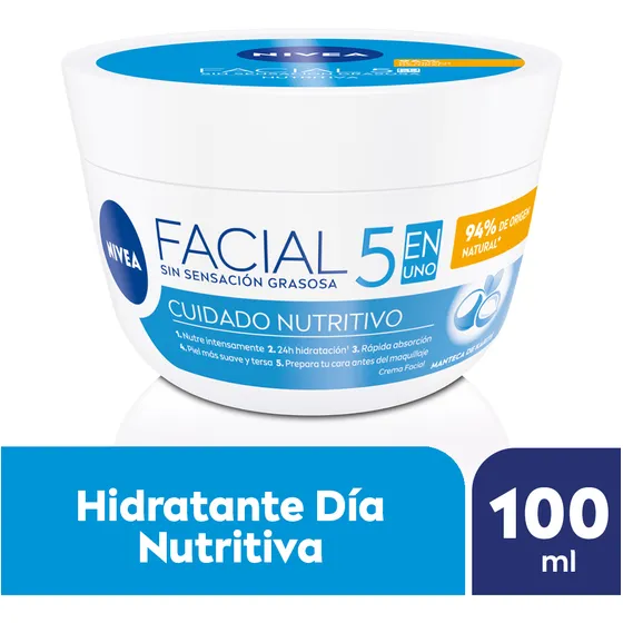 Crema Facial NIVEA Cuidado Nutritivo 5 En 1  100 Ml