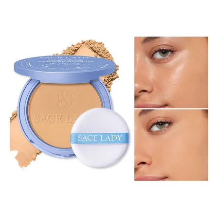 Sace Lady Base De Maquillaje Polvo Compacto Fijador Matte Tono 03 Beige Puro 10.351ml 10g Resistente Al Agua, Larga Duración, Control De La Grasa Y Acabado Mate Impecable
