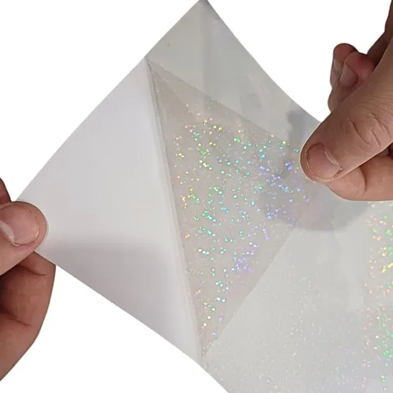 Vinilo Adhesivo Holográfico Transparente Sublimable A4