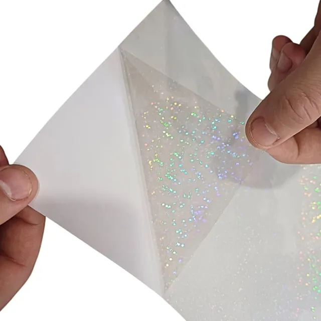 Vinilo Adhesivo Holográfico Transparente Sublimable A4