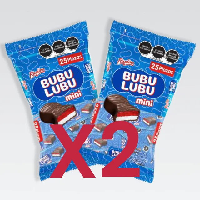 Bubulubu Mini Ricolino Pack 2 Bolsas De 25 Pz De 20g C/u