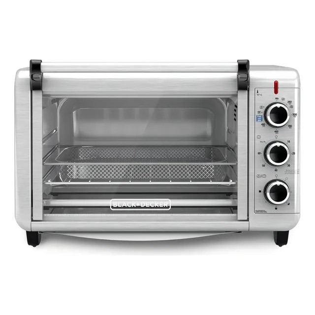 Horno Tostador Freidor Con Aire 1500w 5 Func Black+decker Color Acero Inoxidable