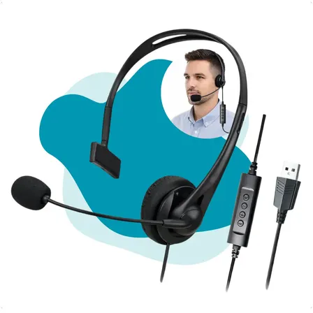 Fone De Ouvido Com Microfone Usb Heaset Call Center Telemarketing Jogos Reuniao Empresa Trabalho Profissional Com Fio Atendimento Call Center Heaseats Home Office Computador Notebook Telefone Pc