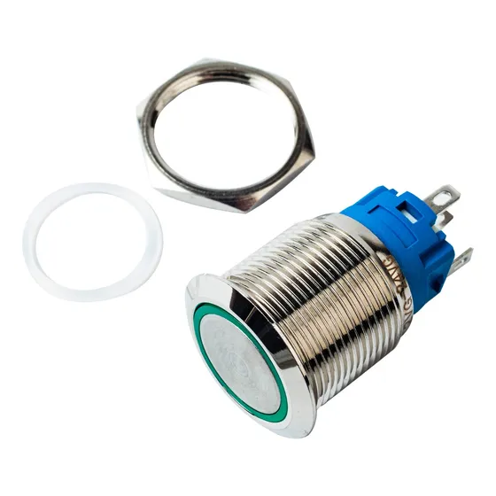 Boton Switch Momentaneo Metalico Iluminado 19mm 12v A 24v 