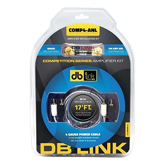 Kit De Instalación Para Amplificador Db Link Comp4-anl Competition Series Calibre 4 Ga Anl 100 Amp 5.18 Metros Color Azul
