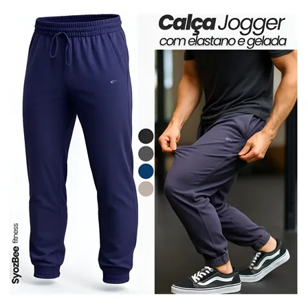Calça Tactel Masculino Jogger C/ Elastano Academia Treino