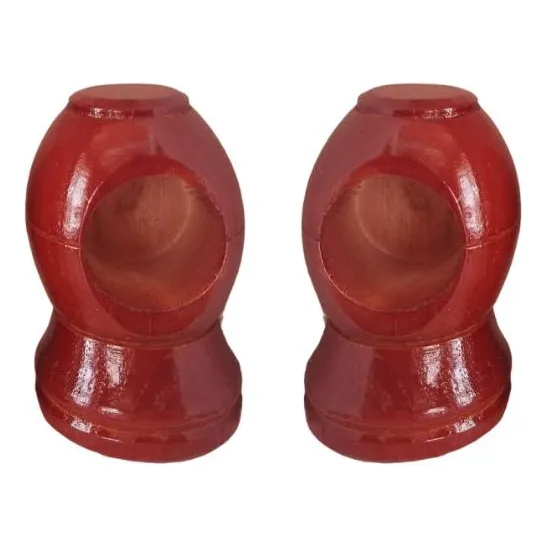 Soporte Bolillero Sencillo Para Cortina Madera Rojizo X2 Und