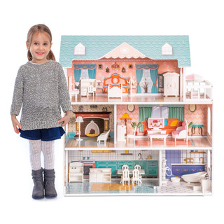 Dollhouse Robud Wooden Para Crianças E Meninas Com Móveis De Dollhouse Robud Wooden Para Crianças E Meninas Com Móveis De