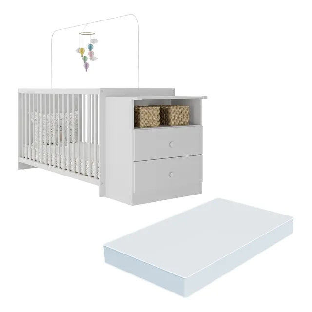 Berço CĂŽmoda Com ColchĂŁo Incluso Meu BebĂȘ MultimĂłveis Branco Berço CĂŽmoda Com ColchĂŁo Incluso Meu BebĂȘ MultimĂłveis Branco