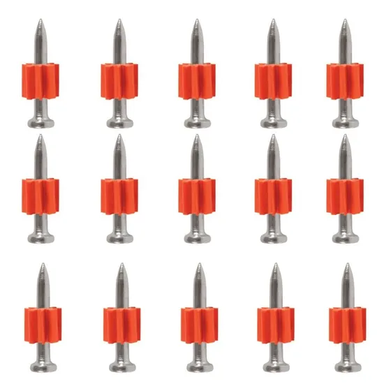 300 Pino Liso Aço Recartilha Pólvora 1/4 X 22mm Cabeça 7,6mm