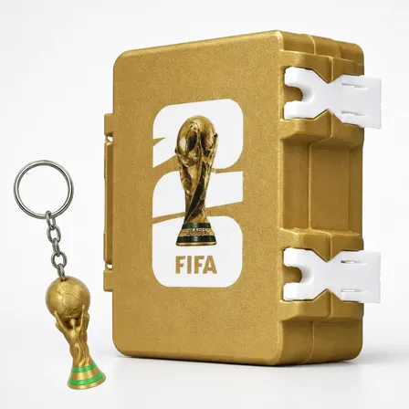 Caixa P Porta Figurinha Album Copa Do Mundo 2026 Organizador Dourado Pq-d2026