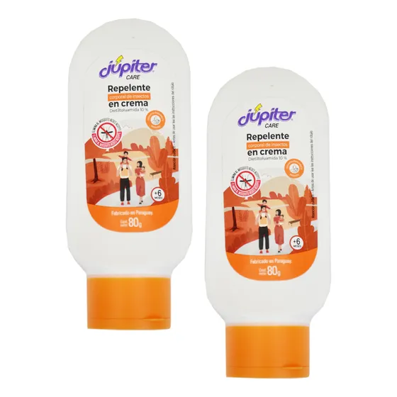 Repelente En Crema Mosquitos Insectos 80 Gr Jupiter Set X2